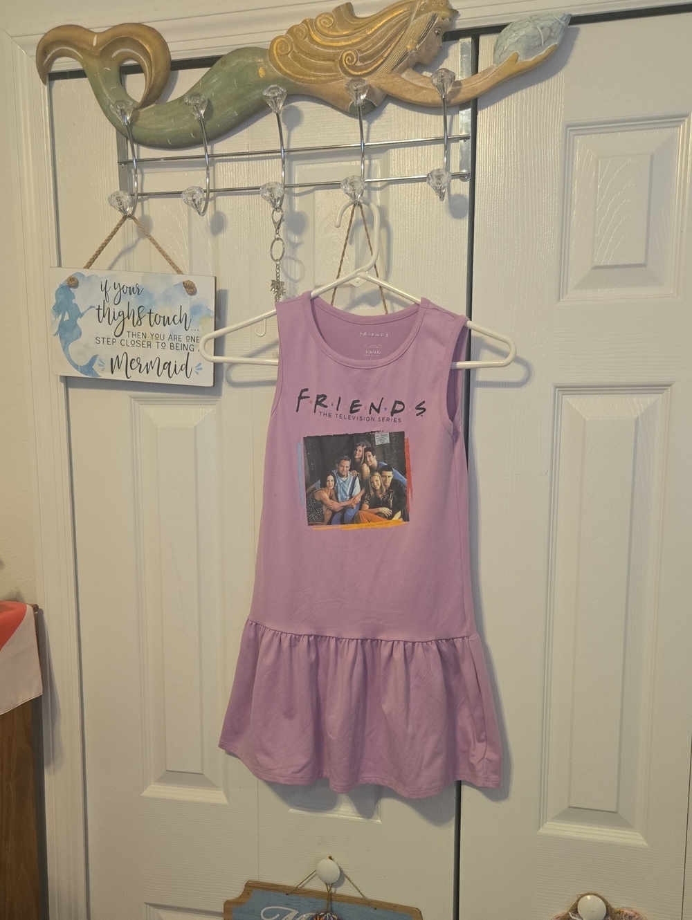 FRIENDS Girls' Lavender Graphic Tank Dress